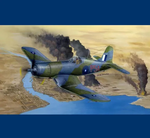 Miniatura 5 de Fighter 3D Puzzles - Kits de modelos de plástico, escala 1/48 modelo de combate Corsair MK 2, juguetes para adultos y regalo, 8.5 x 10.2 pulgadas