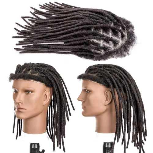 Miniatura 8 de DAIXI - Extensiones de rastas rizadas afro de 8 x 10 pulgadas con base de encaje completo transparente para hombres y mujeres, 56 hebras de 0.2 in