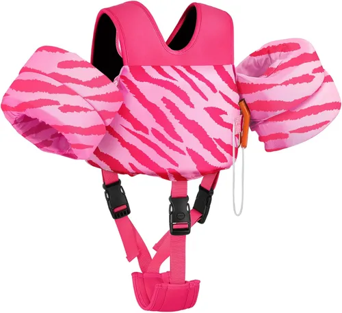 Miniatura 22 de MoKo - Chaleco de natación para niños pequeños de 6.8 a 25.4 kg, con alas de natación para charco, con correa para la entrepierna, alas de natación