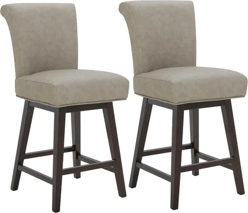 Miniatura 26 de CHITA Taburete giratorio de 26 pulgadas con altura de mostrador, taburete de bar tapizado moderno con respaldo certificado FSC de cuero sintético