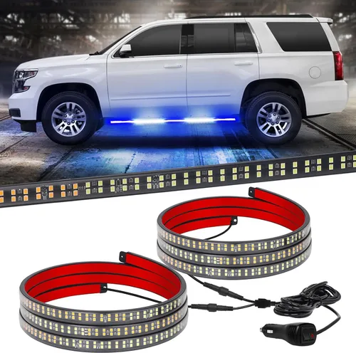 Miniatura 18 de XRIDONSEN 2 tiras de luces estroboscópicas ámbar de 60 pulgadas, 720 luces LED para estribo, luces intermitentes de advertencia de peligro