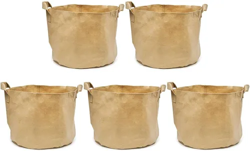 Miniatura 13 de 247Garden Paquete de 2 bolsas de cultivo de 200 galones/macetas de tela de aireación con asas (300 GSM, negro, 24A x 50D)