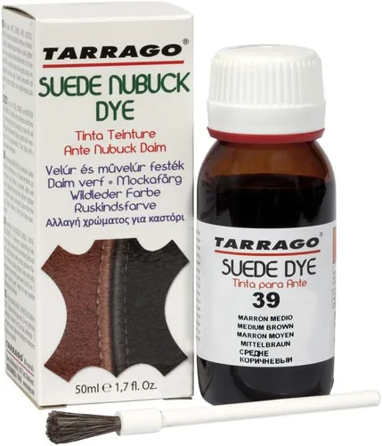 Tarrago Tinte Nubuck de gamuza | Recolora, ilumina y restaura ante y nobuck | 1.7 onzas líquidas | 39 - marrón medio