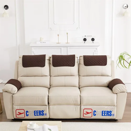 Miniatura 4 de 3 fundas reclinables, fundas de brazo de sherpa para silla reclinable con bolsillos de almacenamiento, funda para reposacabezas para silla