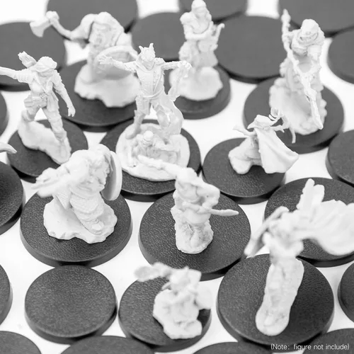Miniatura 5 de SIXPOINTS 100 bases redondas de plástico, mezcladas de 0.98 y 1.28 pulgadas, soportes de exhibición compatibles con miniaturas de juegos