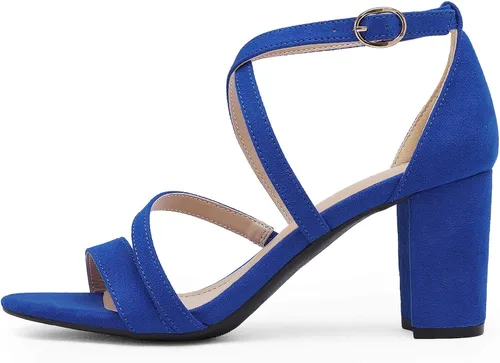 Miniatura 3 de DREAM PAIRS Sandalias de tacón bajo grueso con correa de tobillo para mujer