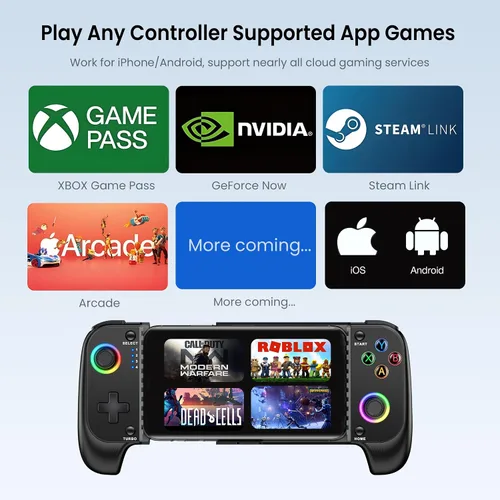 Miniatura 2 de AXYBCOOL Wireless Mobile Controller for iPhone & Android - Hall Effect Joystick, No Drift - Compatible with Xbox Game Pass, Steam Link, Call of