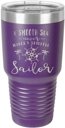 Miniatura 19 de Un mar suave nunca hace un sillón hábil grabado de 325 ml vaso de acero con recubrimiento de polvo grabado por láser taza de viaje de camello polar