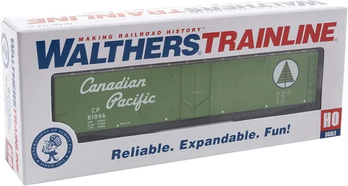 Miniatura 5 de Walthers Trainline Boxcar con puerta enchufable de 50 pies con ruedas metálicas listo para funcionar en el Pacífico canadiense