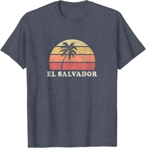 Miniatura 73 de El Salvador Vintage 70s Retro Throwback Design Camiseta, Azul