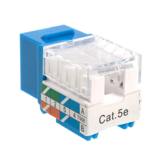 Miniatura 2 de Cat5e Keystone Ethernet Wall Jack Punch Down UTP 45 grados (terminación más fácil que 90 grados), terminación de velocidad de perfil delgado RJ45