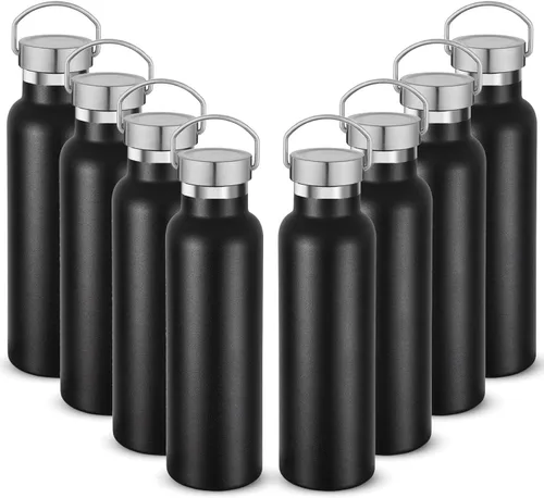 Miniatura 44 de Neihepal Paquete de 4 botellas de agua aisladas de 20 onzas, botella deportiva de doble pared de acero inoxidable con tapa de asa, termo Bubble gum