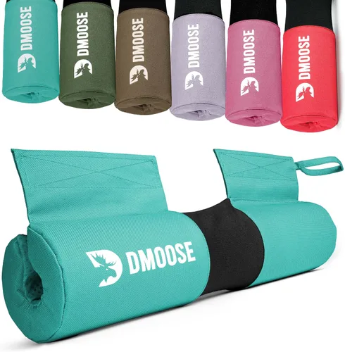 Miniatura 8 de DMoose Fitness Almohadilla de Barra para Empuje de Cadera, Sentadillas y Estocadas - Cojín de Espuma Gruesa Antideslizante para Soporte de Cuello