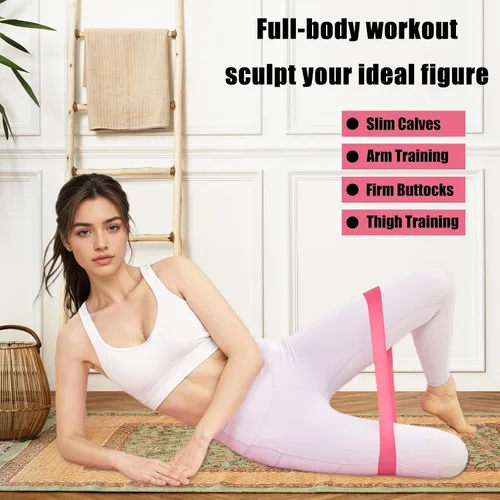 Miniatura 4 de Paquete de 5 bandas de resistencia, bandas de bucle para entrenamiento, bandas de entrenamiento de fitness elásticas para yoga, pilates y fuerza