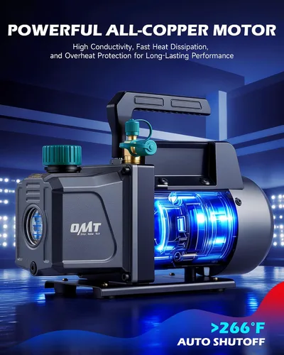 Miniatura 3 de Orion Motor Tech - Bomba de vacío de AC y juego de medidores, bomba de vacío de 1/3 hp, kit de manómetro de 4.5 cfm con detector de fugas, 4