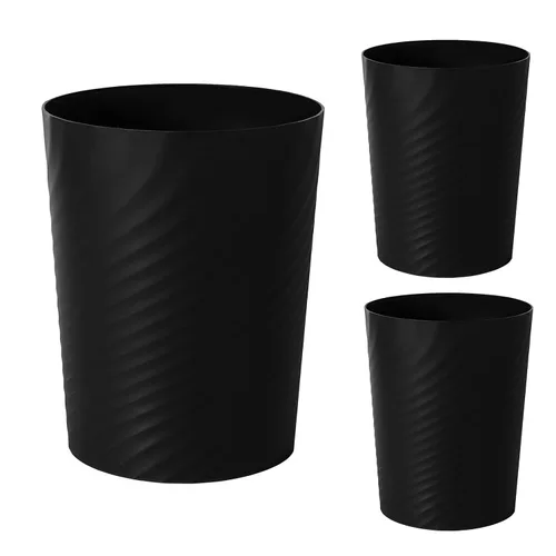 Miniatura 14 de UUJOLY Cubo de basura de plástico, cesta de basura para baños, cocinas, oficinas, habitaciones de niños, verde azulado Azul Oscuro