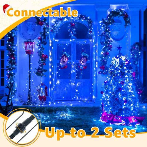 Miniatura 8 de Ollny Luces RGB de Halloween, 200 luces LED de 66 pies, 130 modos que cambian de color, luces de Navidad conectables con control remoto, verde