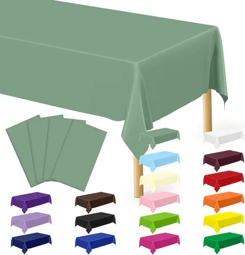 Miniatura 64 de Suministros de regreso a clases, 2 manteles de 108 x 54 pulgadas, manteles desechables coloridos para el primer día de escuela, rectangular