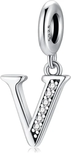 BETTY&SARAH Dijes de plata de ley 925 con letras para pulseras y collares, dije con inicial del alfabeto, regalo de joyería para mujer