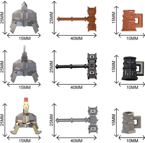 Miniatura 2 de ALiquid Juego de armas de minifiguras personalizadas, juego de armas personalizadas para minifiguras, juego de armas de soldado enano medieval