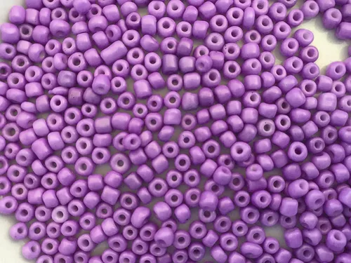 Granos de semillas de vidrio checo grandes: 6/0 1.41 oz / 1.4 oz… (morado claro opaco)