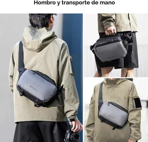 Miniatura 7 de K&F Concept Bolsa Bandolera 2 en 1 para Uso Diario, Bolsa de Hombro y Mochila Cruzada Multifuncional para Fotografía con Cámara DSLR, Bolsa Portátil