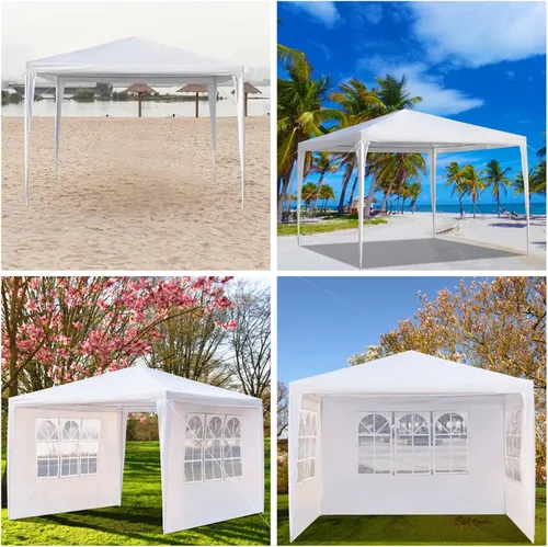 Miniatura 8 de VERYKE - Carpa de campaña para exteriores de 10 x 10 pies, toldo blanco, para patio, fiesta, boda, impermeable, para barbacoa, eventos, con 3