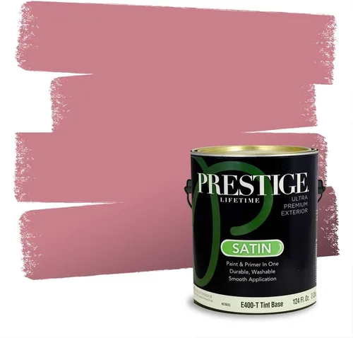 Miniatura 476 de Prestige Paints Pintura exterior e imprimación en uno, 1 galón, plano, coincidencia comparable de Valspar* Amber Rose*