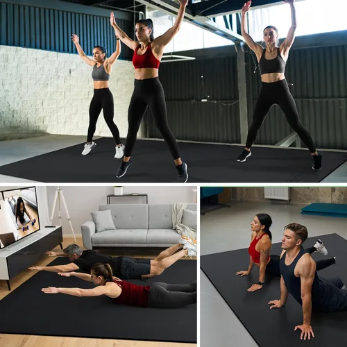 Miniatura 7 de GymCope - Alfombra grande para entrenar en casa, 12 x 6 pies, 10 x 6 pies, 9 x 6 pies, 8 x 6 pies, 7 x 5 pies, 6 x 4 pies, extragrueso, alfombra