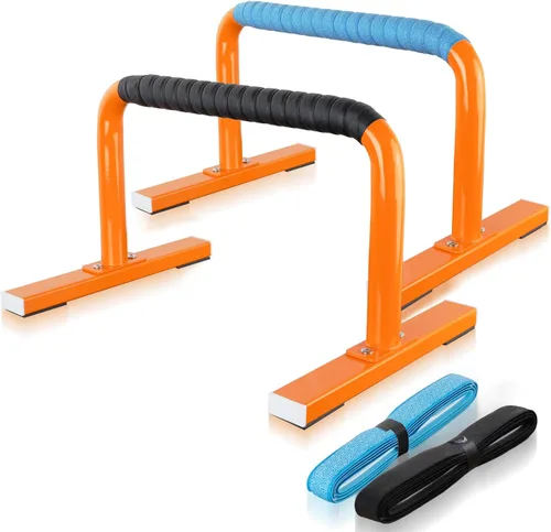 Miniatura 9 de Paraletas de entrenamiento de fuerza, barras de flexión, asas de flexiones, equipo de calistenia para entrenamiento en casa, barras de gimnasia Negro