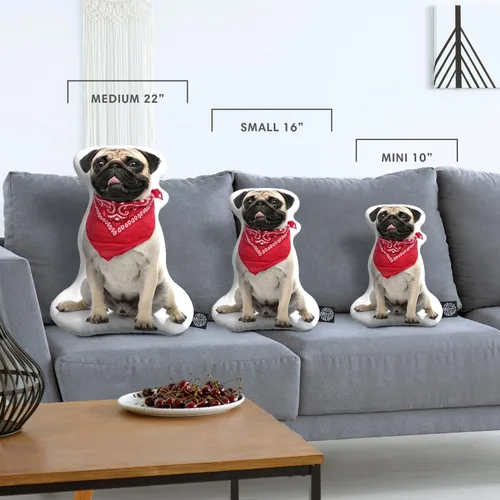 Miniatura 2 de Funda de almohada personalizada All About Vibe - Funda para almohadón personalizada con forma 3D, el mejor regalo para dueños y amantes de pugs!