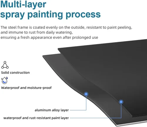 Miniatura 6 de Soporte de plantas de metal resistente de 2 niveles para interiores y exteriores, estante decorativo para exhibición de plantas para jardín, patio