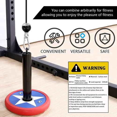 Miniatura 7 de Fitness Pulley Cable, Gym Replacement Cable Heavy Duty Steel Wire Rope Fitness Cable Pulley System Attachments Home Gym Machine Equipment Workout