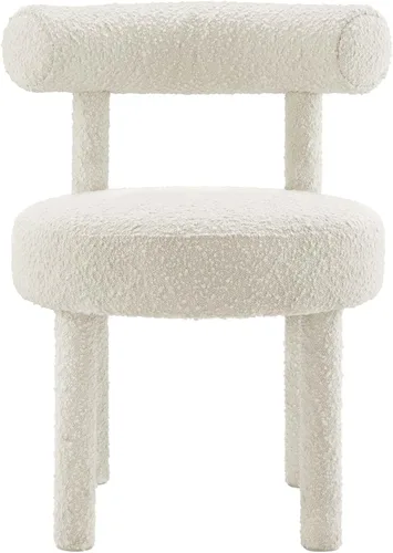 Miniatura 6 de Modway EEI-6387-IVO Toulouse Boucle Silla de comedor de tela, color marfil