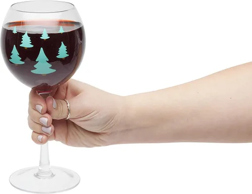 Miniatura 5 de BigMouth Inc. The Flannel Shirt - Copa de vino de 14 onzas con gráficos de árbol de hoja perenne, incluye camisa de franela extraíble con frases
