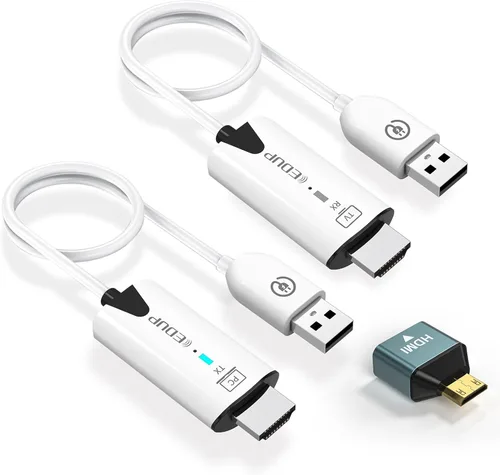 EDUP Transmisor y receptor HDMI inalámbrico, extensor HDMI inalámbrico 1080P actualizado 2026 de rango de 165 pies, Plug & Play, proyección de audio