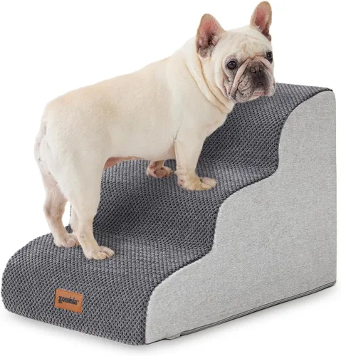 Miniatura 14 de ZOMISIA Escaleras para perros pequeños, escaleras para mascotas para sofá y cama, rampa de espuma 35D para perros con parte inferior antideslizante