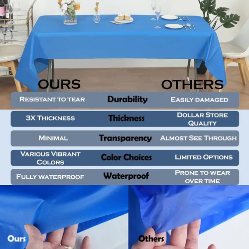 Miniatura 2 de Paquete de 12 manteles de plástico resistentes, reutilizables., Azul Royal Azul real