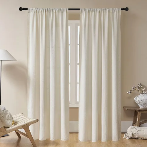 Miniatura 22 de Joydeco Cortinas Bohemias Beige de 63 Pulgadas de Largo 2 Paneles, Cortinas de Granja Bohemias Súper Suaves con Borlas, Cortinas Semitransparentes