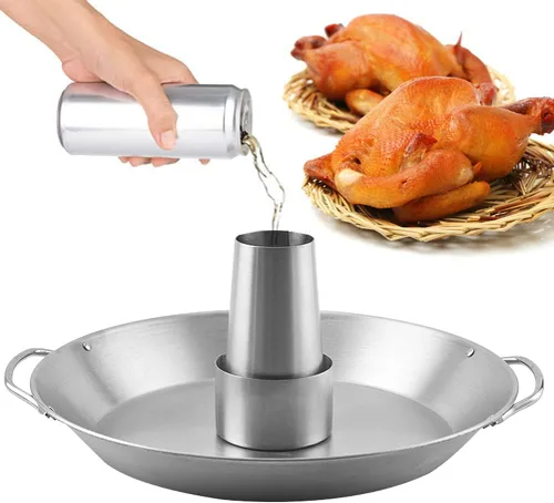 Tellshun Soporte para Lata de Cerveza de Pollo, Parrilla de Acero Inoxidable de 12 Pulgadas, Soporte Vertical para Asador de BBQ con Accesorios para