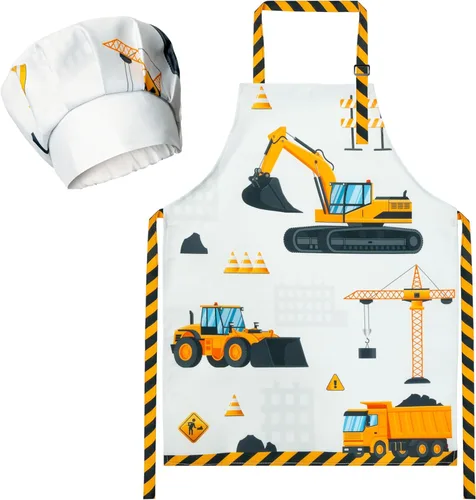Miniatura 40 de R HORSE Juego de delantal y sombrero de chef para niños, 2 piezas, mini parrilla ajustable, delantal de cocina para niños, juego de rol, juguete