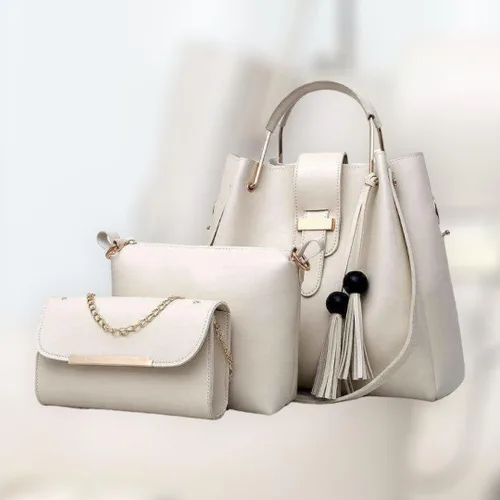 Miniatura 2 de Bolsos de mano para mujer, bolsas de hombro, bolso de mano, asa superior, juego de 3 piezas