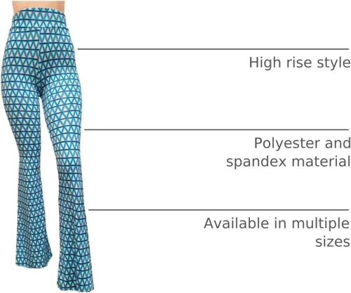 Miniatura 102 de ShopMyTrend - Pantalones de yoga largos con piernas anchas y acampanadas estilo palazzo, con cintura alta, para mujer