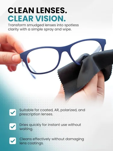 Miniatura 3 de SPORTS WORLD VISION Spray limpiador de lentes para gafas, 3 x 1.0 fl oz (1 fl oz), limpiador de lentes sin alcohol, apto para todos