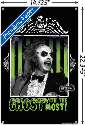 Miniatura 3 de Trends International Beetlejuice - Póster de fantasma con la mayoría de la pared, 14.72 x 22.37 pulgadas, paquete de póster premium y alfiler