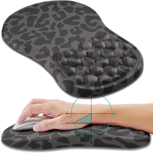 Miniatura 25 de Hokafenle Alfombrilla de ratón ergonómica con soporte para muñeca, alfombrilla con reposamuñecas para alivio del dolor del túnel carpiano