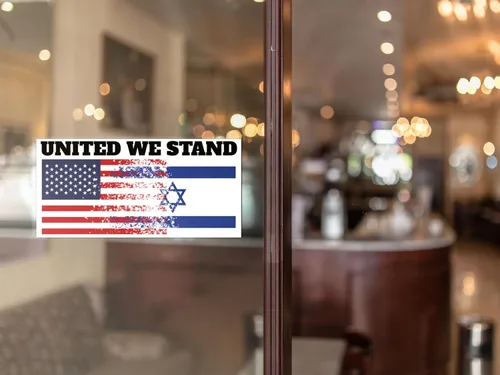 Miniatura 4 de United We Stand USA - Adhesivo con la bandera de Israel con adhesivo de bandera de Israel, varios tamaños