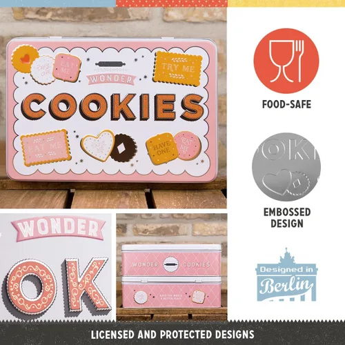 Miniatura 3 de Nostalgic-Art Caja de lata de almacenamiento retro plana, 84.5 onzas, Wonder Cookies, idea de regalo para la cocina, lata de metal con tapa, diseño