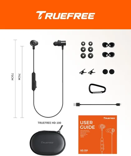Miniatura 9 de Truefree Auriculares inalámbricos, HD-100 Bluetooth 6.0 Sport Earphones, Auriculares inalámbricos magnéticos, Audio espacial del controlador