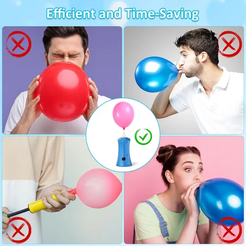 Miniatura 5 de Bomba eléctrica de globo de aire, bomba de globo de animales largos portátil, máquina sopladora eléctrica azul/naranja/rosa 110-120V 30W inflador